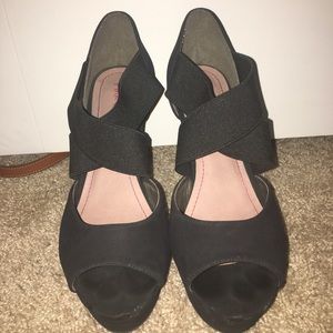 Black suede heels